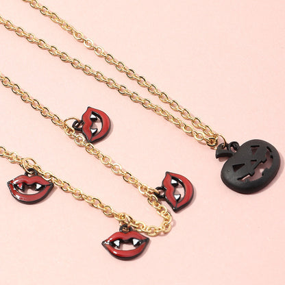 Halloween Women Fashion Vampire Mouth Necklace