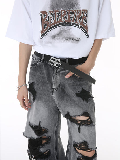 Jeans déchirés hip-hop pour hommes au style décontracté