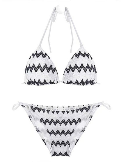 Maillot de bain bikini dos nu imprimé sexy pour femme