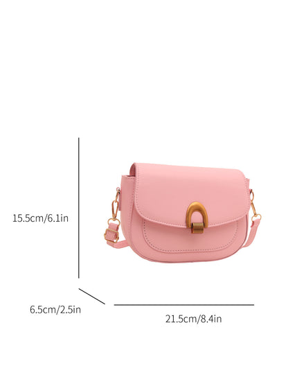 Bolso de hombro retro de color sólido para mujer