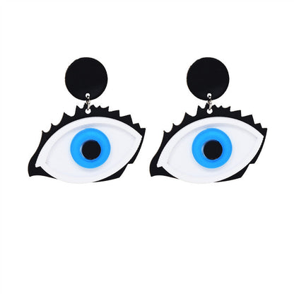 2 pares de pendientes colgantes con diseño de ojo malvado para mujer