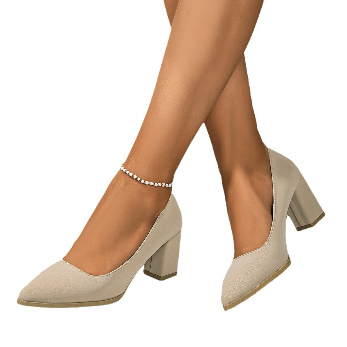 Women Fashion Solid Color Pointed Toe High Heels