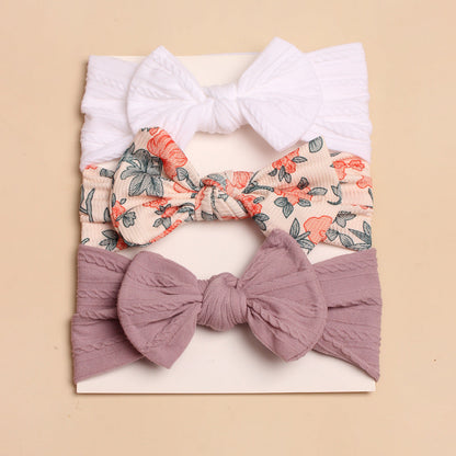 3pcs Baby Headscarf Hair Bow Accessories Set