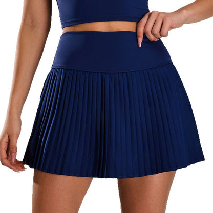 Women Fashion Solid Color Yoga Golf Tennis Skirt
