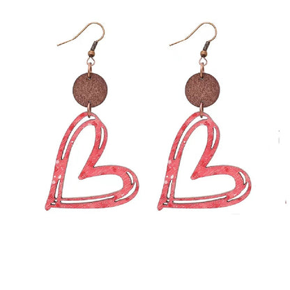 Pendientes bohemios de corazón hueco