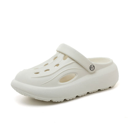 Pantuflas de suela gruesa de color liso y sencillo a la moda para mujer