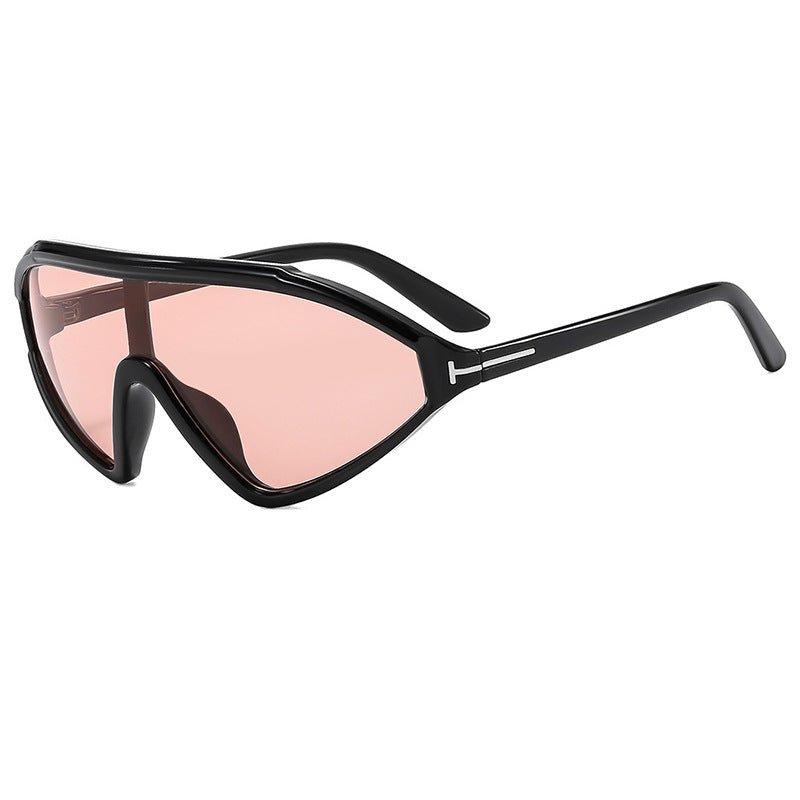 Gafas de sol triangulares irregulares y creativas de moda: estilo espejo moderno con marco de PC