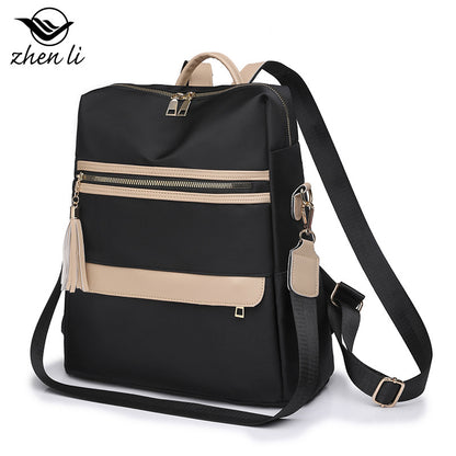 Women Fashion Casual Color Blocking Large Capacity Backpack