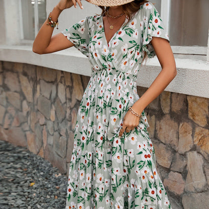 Vestido largo informal de vacaciones para mujer - Verde