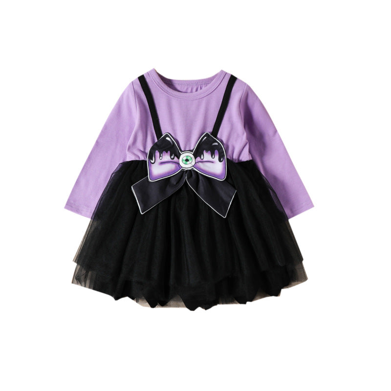 Vestido de manga larga para Halloween para niñas y bebés