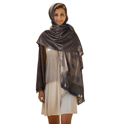 Bufanda chal de verano con estampado de hojas y protector solar para mujer