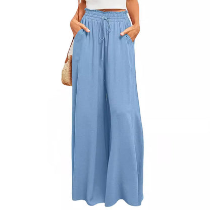 Casual Wide Leg Loose Women's Solid Pants