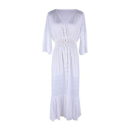 Women Fashion Casual Vacation Cotton Lace Cover-Ups