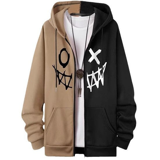 Men Fashion Casual Demon 3D Printed Long-Sleeve Zipper Hoodies