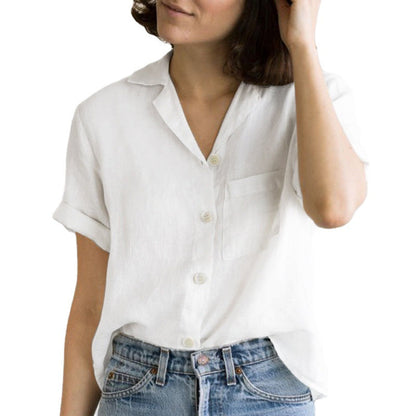 Blusa casual de color sólido de moda para mujer