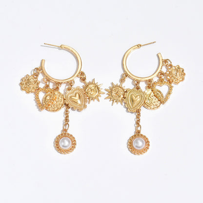 Fashion Alloy Pearl Tassel Earrings for Modern Style