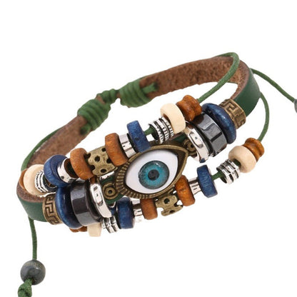 Pulsera de cuentas de ojo malvado estilo bohemio vintage