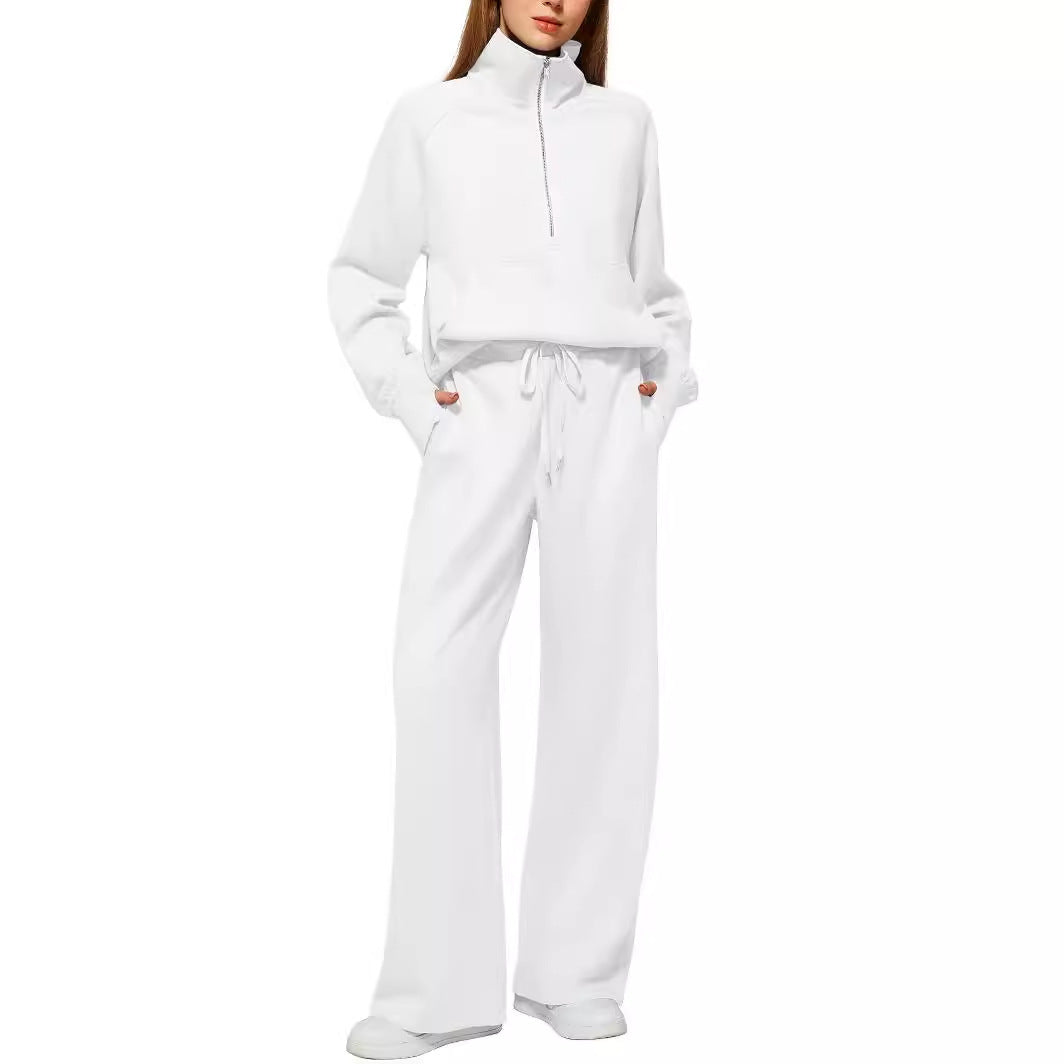 Oversized Women Two-Piece Hoodie and Wide-Leg Pants Set