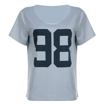 T-shirt ample à imprimé numérique pour femme, en polyester