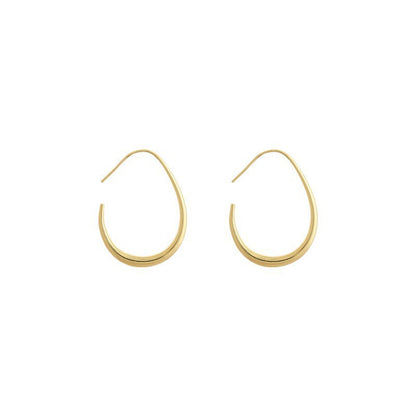 Exaggerated Elliptical Copper Earrings