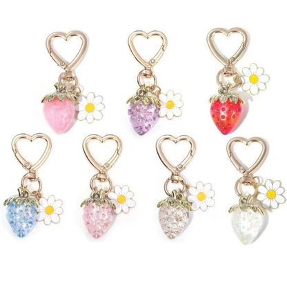 Cute Strawberry Heart-Shaped Key Chain Pendant