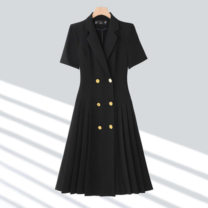 Women Fashion Casual Lapel Short-Sleeve Dress