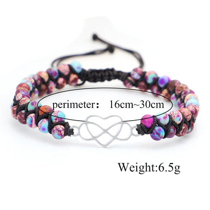 Bohemian Hand-Woven Double Layer Heart Bracelet