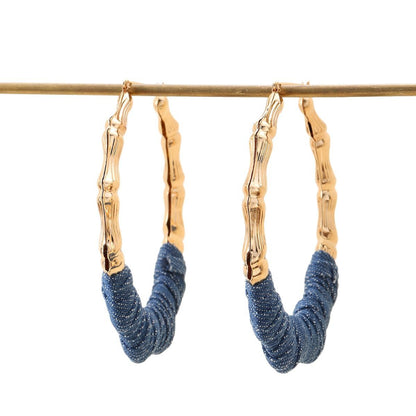 Pendientes de mezclilla exagerados de moda