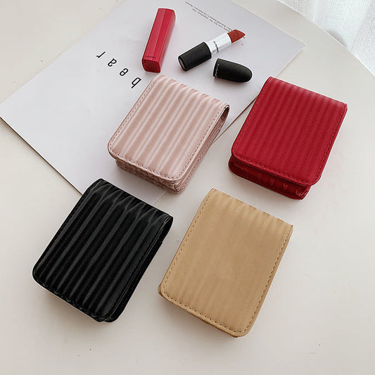 Mini bolso cosmético portátil de color sólido simple para mujer