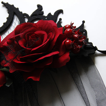 Couronne diadème gothique en maille rose pour femme