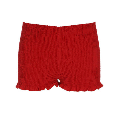 Pantalones cortos plisados ​​de color sólido sexys de moda para mujer