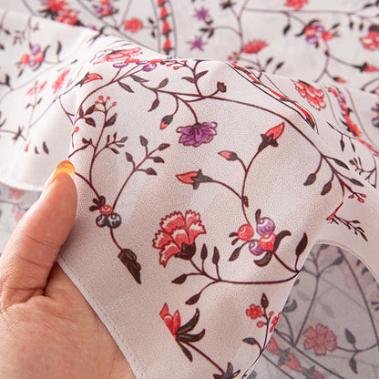 Bufanda larga de gasa con estampado floral de verano y primavera para mujer