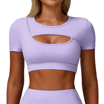 Women Fashion Casual Solid Color Short-Sleeve T-Shirt