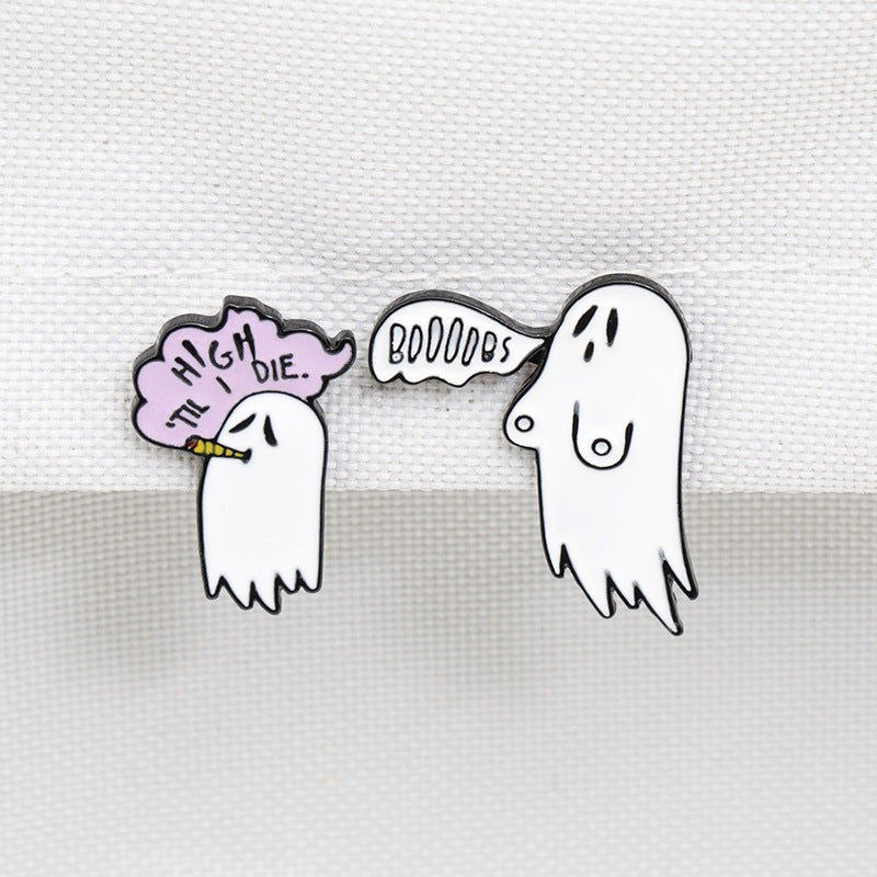 Broches unisexes Halloween avec motif fantôme de dessin animé