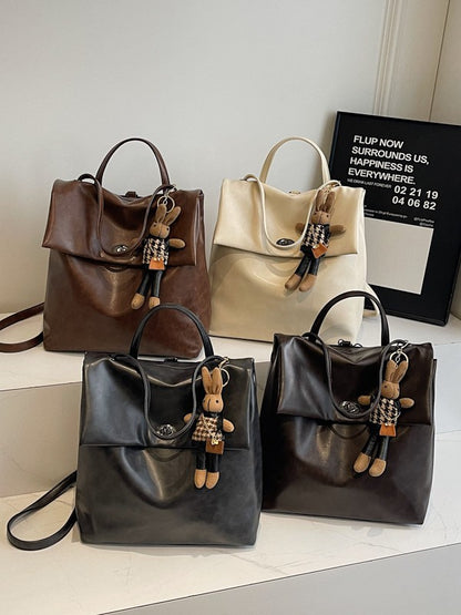 College Style Retro Women Backpack in PU Material