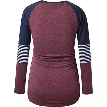 Autumn Round Neck Long Sleeve Cotton Pregnant T-Shirt
