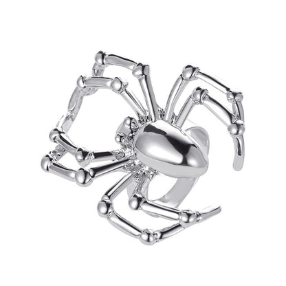 Anillo de araña oscura retro de Halloween para mujer