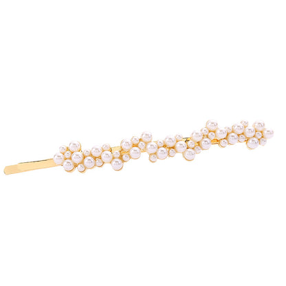 Fashion Pearl Rhinestone Clip Alloy Women Hairpin