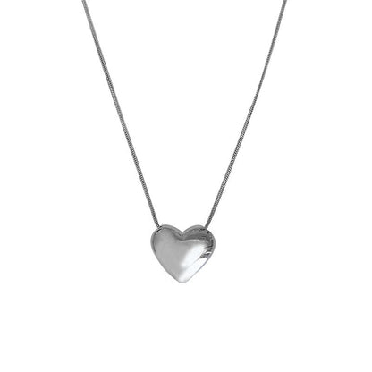 Collar con colgante de amor sencillo a la moda para mujer, cadena de corazón de acrílico