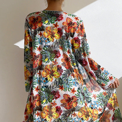 Blusa floral de manga larga para mujer estilo bohemio