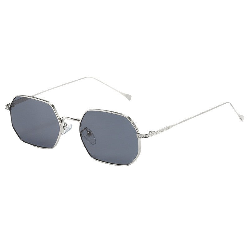 Gafas de sol redondas de metal con montura cuadrada de PC y resistentes a los rayos UV