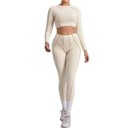 Ensemble haut court et leggings plissés pour le yoga et le sport