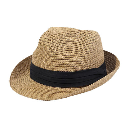 Sombrero de sol informal para mujer con material de paja y ala ancha