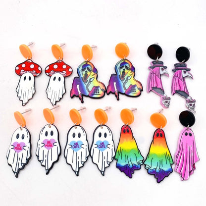 Halloween Women Horror Personality Mushroom Head Ghost Earrings