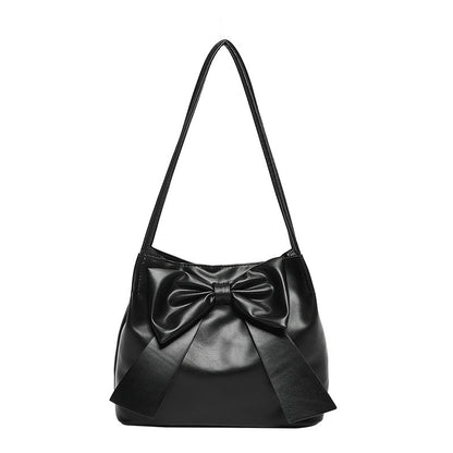 Bolso tote con lazo de color sólido de gran capacidad a la moda para mujer