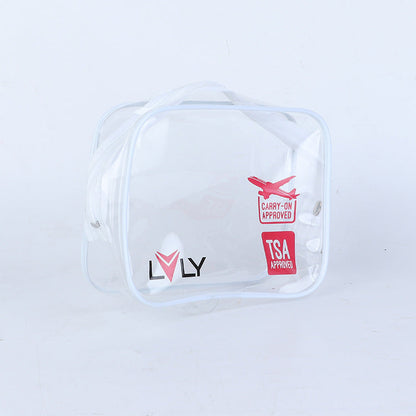 Bolsa de cosméticos de PVC transparente sencilla para mujer