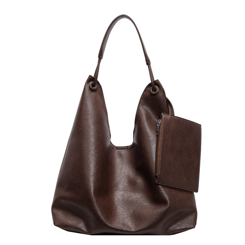 Bolso de mano informal de gran capacidad para mujer, de piel sintética, multicolor
