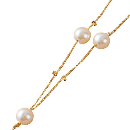 Conjunto de tres piezas de joyería elegante y sencilla con perlas de moda