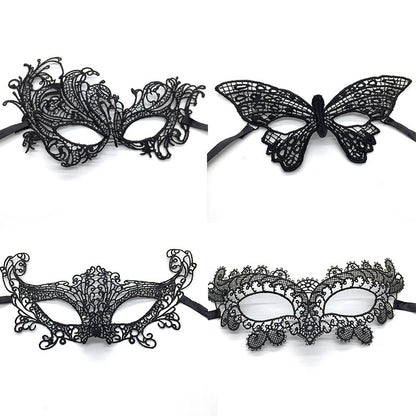 Masque de mascarade simple en dentelle noire pour femme, idéal pour une fête