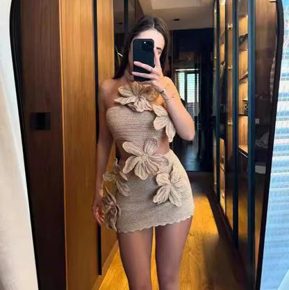 Maillot de bain une pièce sexy à col licou et motif floral pour femme